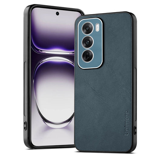 Unimore Leather Hard Case with Shiny Camera Protection For Oppo Reno 12 5G