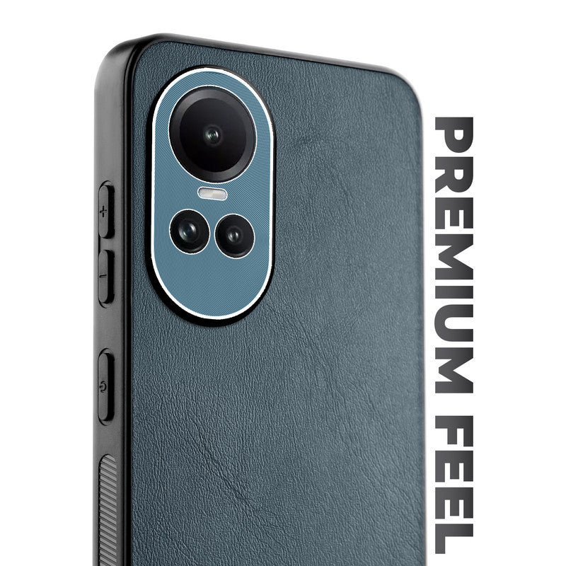 Unimore Leather Hard Case with Shiny Camera Protection For Oppo Reno 10 5G