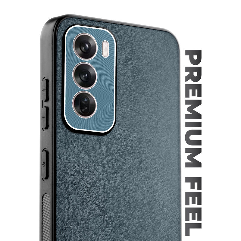 Unimore Leather Hard Case with Shiny Camera Protection For Oppo Reno 12 Pro 5G