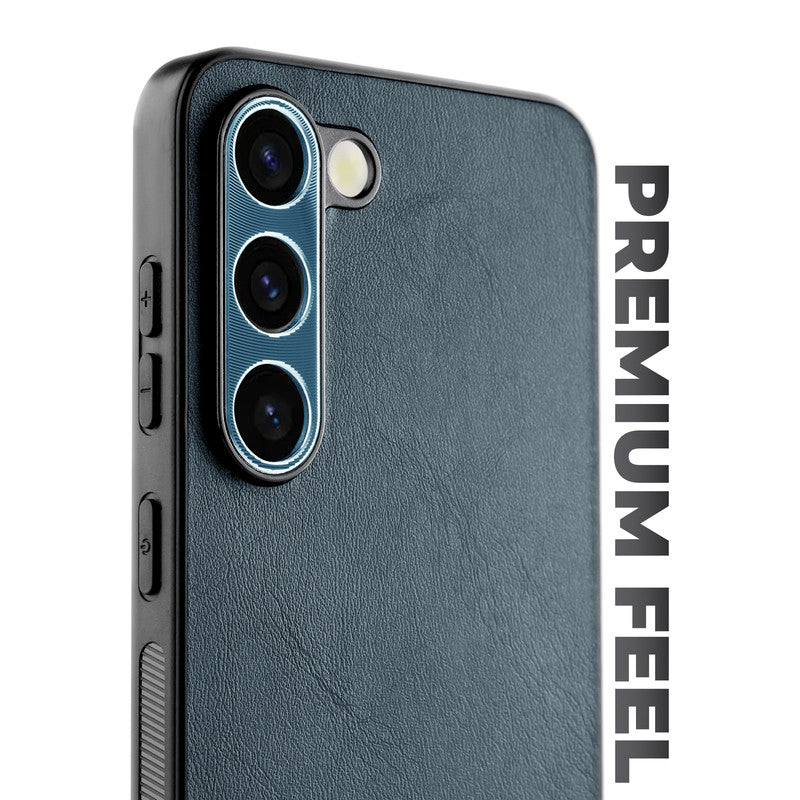Unimore Leather Hard Case with Shiny Camera Protection For Samsung S23 5G