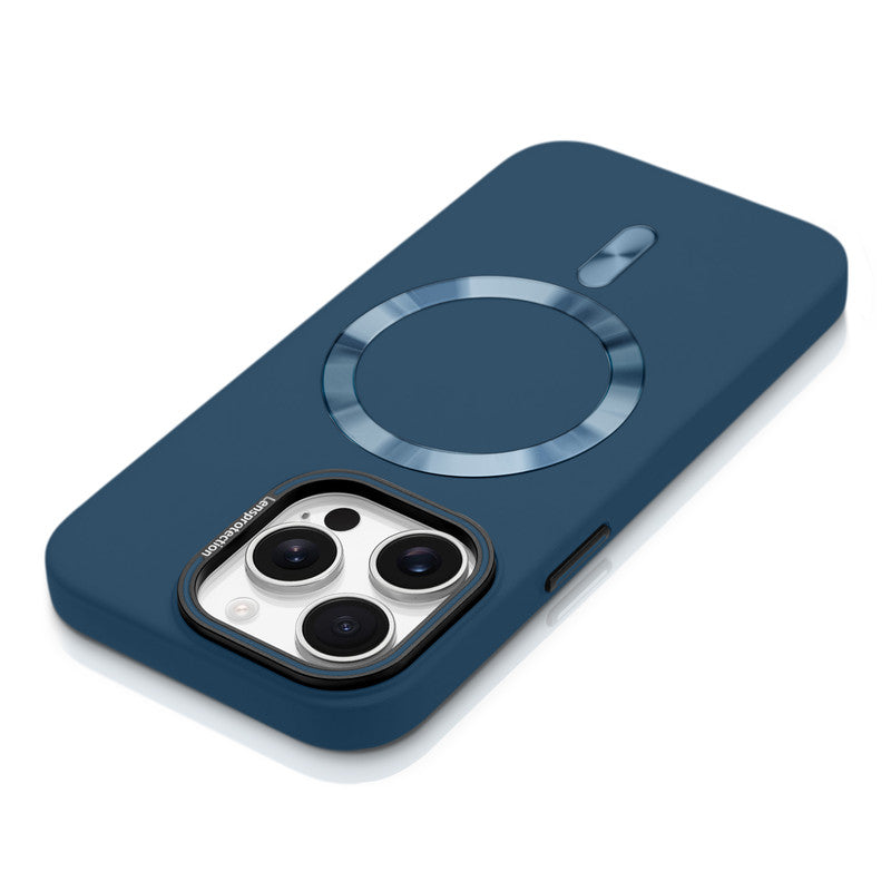 Smooth Silicone Finish Hard Back Wireless Charging Support Compatible Case for Apple iPhone 15 Pro With Camera Protection