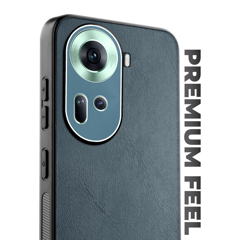 Unimore Leather Hard Case with Shiny Camera Protection For Oppo Reno 11 5G