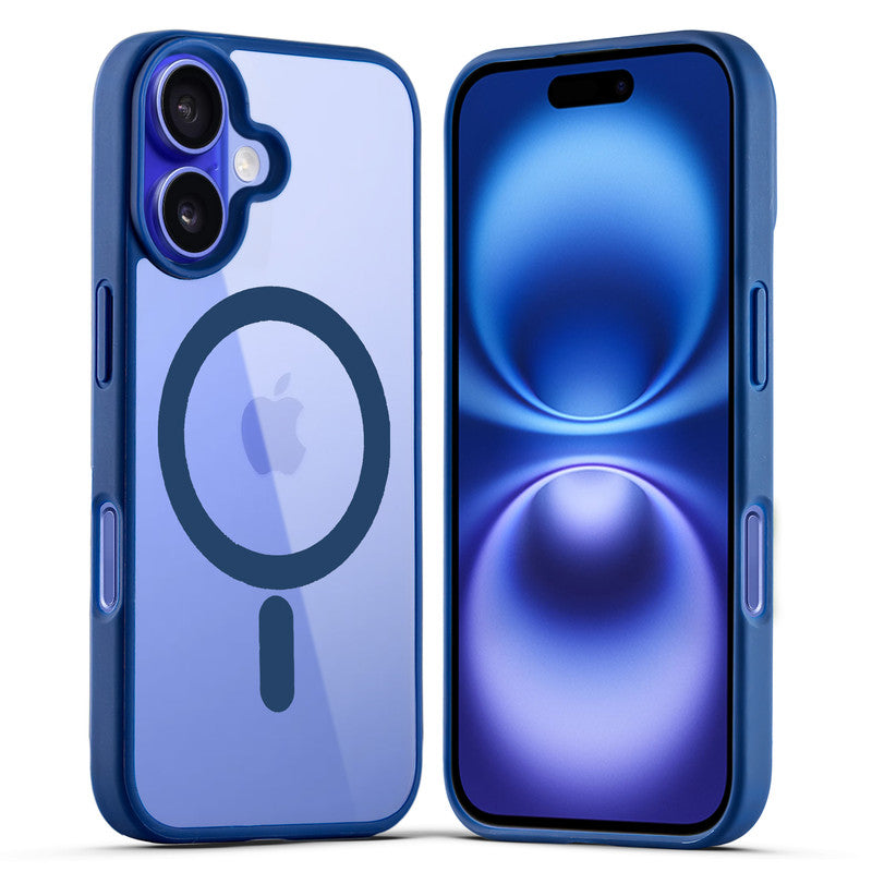 Wireless Charging Support Compatible Transparent Back with Soft Silicone Edge Back Cover For Apple iPhone 16 Plus