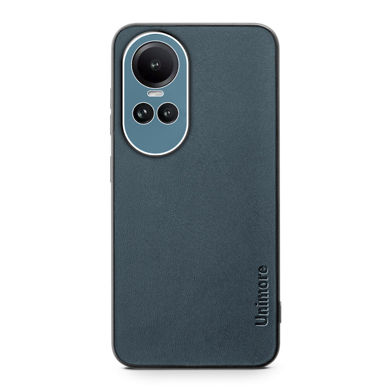 Unimore Leather Hard Case with Shiny Camera Protection For Oppo Reno 10 5G
