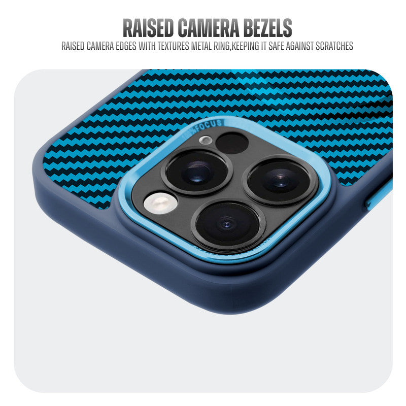 Premium Tech Weave Design With Wireless Charging Support Compatible Back Case For Apple iPhone 16 Pro
