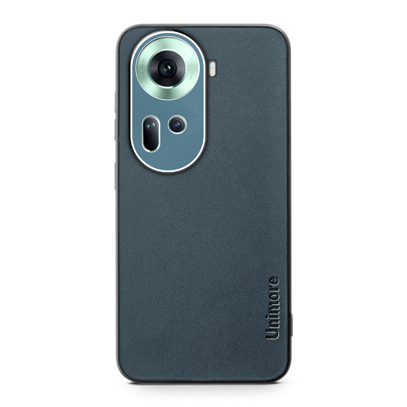 Unimore Leather Hard Case with Shiny Camera Protection For Oppo Reno 11 5G