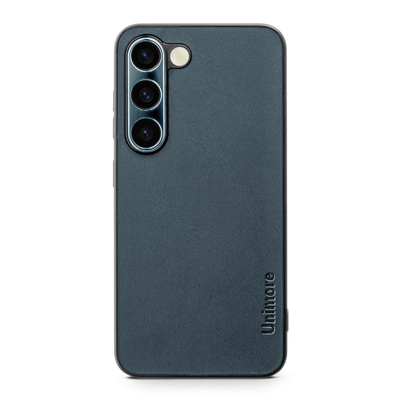 Unimore Leather Hard Case with Shiny Camera Protection For Samsung S23 5G