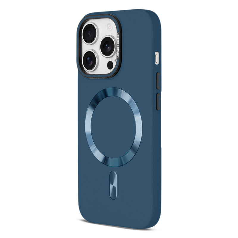 Smooth Silicone Finish Hard Back Wireless Charging Support Compatible Case for Apple iPhone 15 Pro With Camera Protection