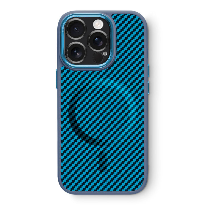 Premium Tech Weave Design With Wireless Charging Support Compatible Back Case For Apple iPhone 16 Pro