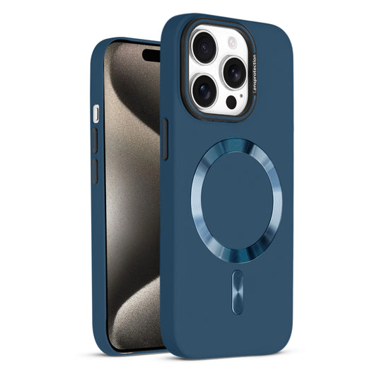 Smooth Silicone Finish Hard Back MagSafe Compatible Case for Apple iPhone 15 Pro Max With Camera Protection