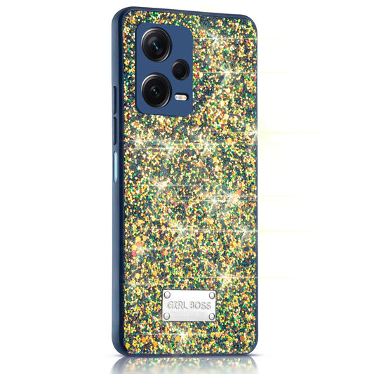 Sparkling Glitter Sequin Case with Camera Shield Back Cover For Redmi Note 12 Pro Plus 5G