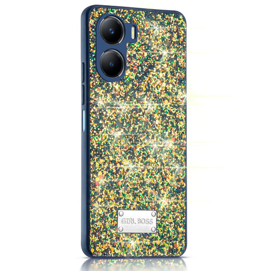 Sparkling Glitter Sequin Case with Camera Shield Back Cover For Vivo Y16