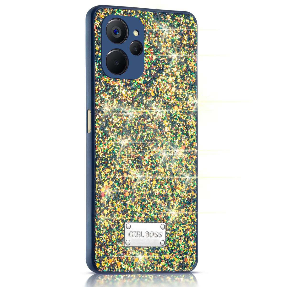 Sparkling Glitter Sequin Case with Camera Shield Back Cover For Realme 9i 5G