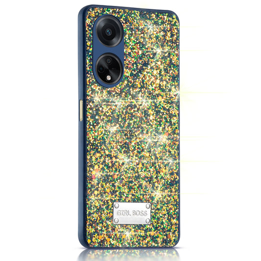 Sparkling Glitter Sequin Case with Camera Shield Back Cover For Oppo F23 5G