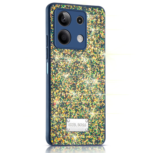 Sparkling Glitter Sequin Case with Camera Shield Back Cover For Redmi Note 13 5G