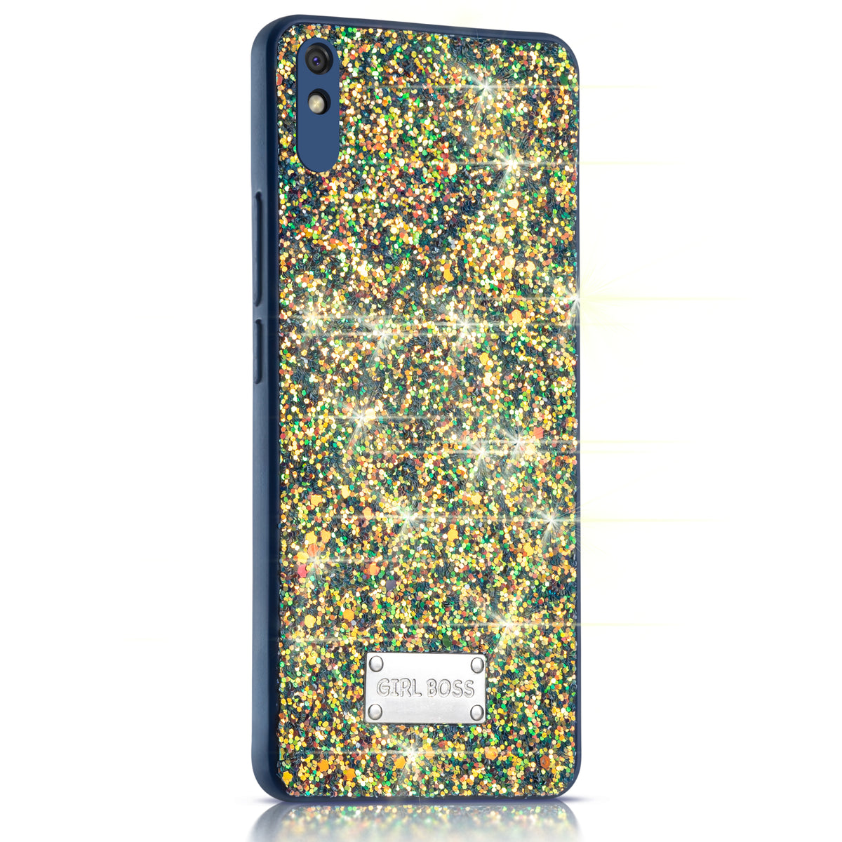 Sparkling Glitter Sequin Case with Camera Shield Back Cover For Redmi 9i