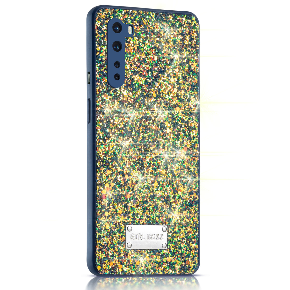 Sparkling Glitter Sequin Case with Camera Shield Back Cover For Oneplus Nord
