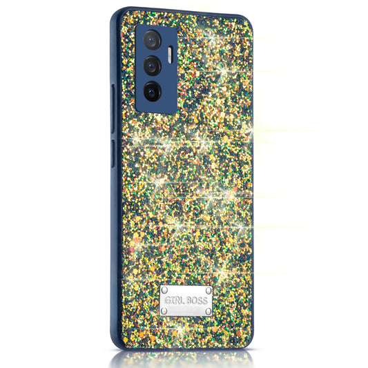 Sparkling Glitter Sequin Case with Camera Shield Back Cover For Vivo V23E 5G