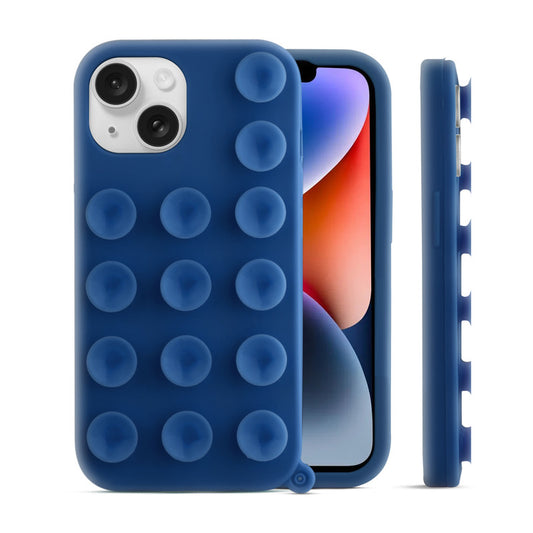 Glossy Colorful Liquid Silicone Comfort Grip Suction Case for Apple iPhone 14 with Soft Touch Matte Finish & Built in Suction Pads