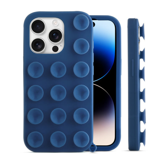 Glossy Colorful Liquid Silicone Comfort Grip Suction Case for Apple iPhone 14 Pro with Soft Touch Matte Finish & Built in Suction Pads