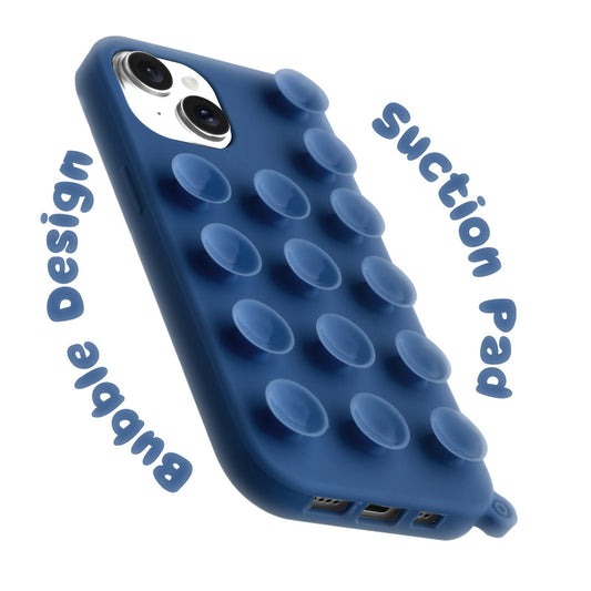 Glossy Colorful Liquid Silicone Comfort Grip Suction Case for Apple iPhone 14 with Soft Touch Matte Finish & Built in Suction Pads