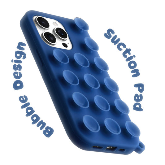 Glossy Colorful Liquid Silicone Comfort Grip Suction Case for Apple iPhone 14 Pro with Soft Touch Matte Finish & Built in Suction Pads