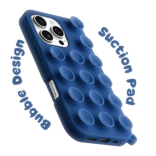 Glossy Colorful Liquid Silicone Comfort Grip Suction Case for Apple iPhone 16 Pro with Soft Touch Matte Finish & Built in Suction Pads