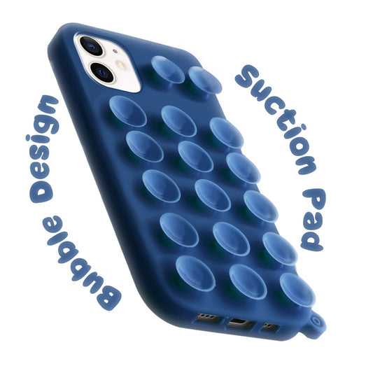 Glossy Colorful Liquid Silicone Comfort Grip Suction Case for Apple iPhone 11 with Soft Touch Matte Finish & Built in Suction Pads