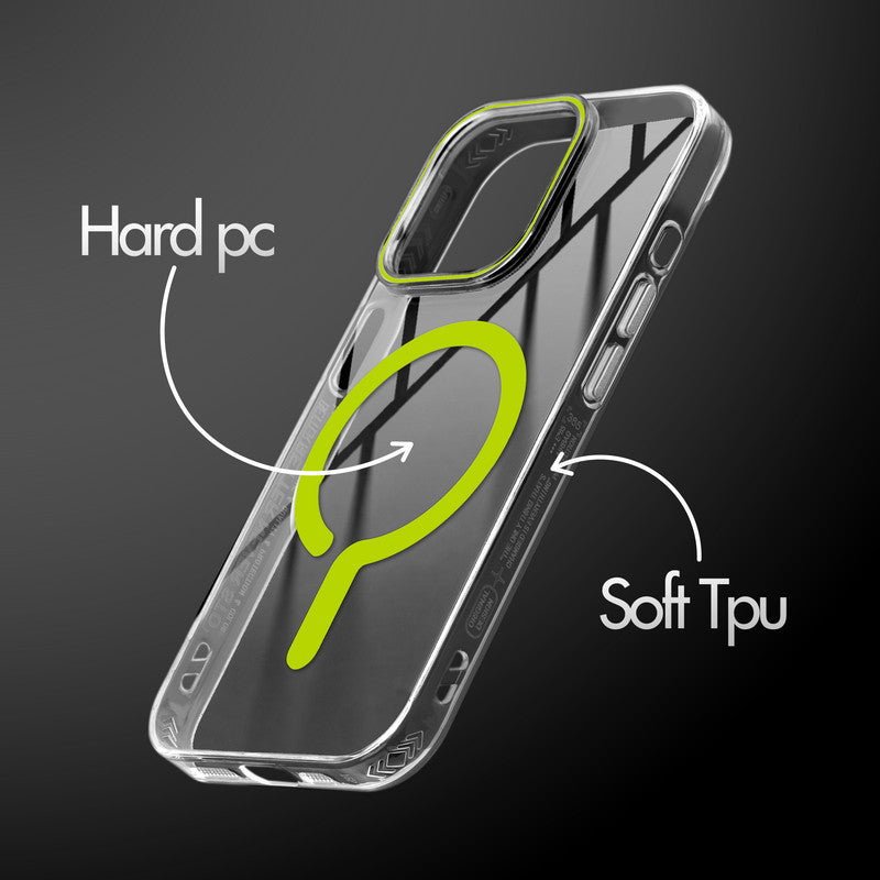 Crystal Clear Airbag Bumper Wireless Charging Support Compatible Back Case For Apple iPhone 13 Pro Max with Metal Finish Buttons