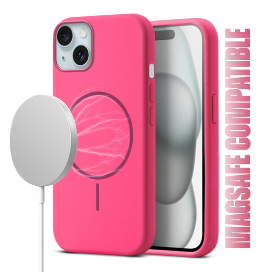 Liquid Silicon With Microfiber Lining Back Case For Apple iPhone 15 (MagSafe Compatible)