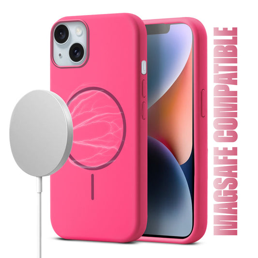 Liquid Silicon With Microfiber Lining Back Case For Apple iPhone 14 (MagSafe Compatible)