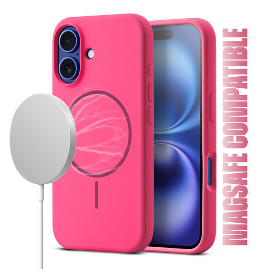 Liquid Silicon With Microfiber Lining Back Case For Apple iPhone 16 (MagSafe Compatible)