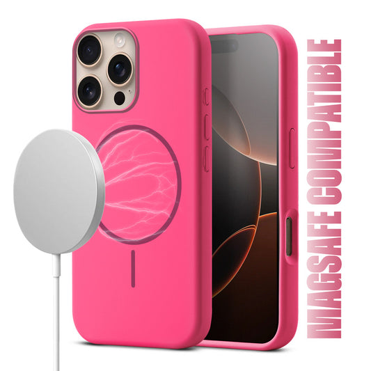 Liquid Silicon With Microfiber Lining Back Case For Apple iPhone 16 Pro (MagSafe Compatible)
