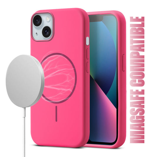 Liquid Silicon With Microfiber Lining Back Case For Apple iPhone 13 (MagSafe Compatible)