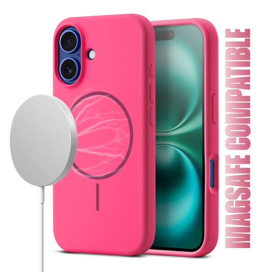 Liquid Silicon With Microfiber Lining Back Case For Apple iPhone 16 Plus (MagSafe Compatible)