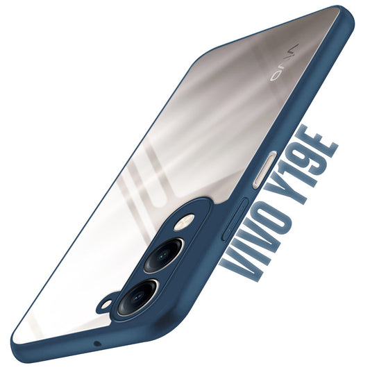 Premium Silicon Coloured Soft Framed Case with Clear Back Cover For Vivo Y19e