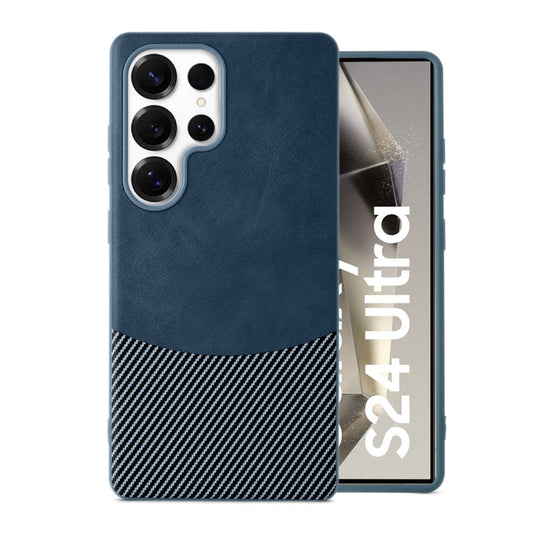 Modern Hybrid PU Leather With Checks Design Back Case For Samsung S24 Ultra 5G with Sophisticated Style