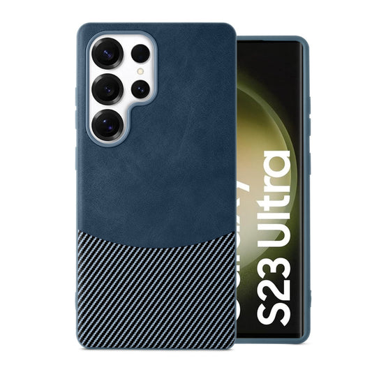 Modern Hybrid PU Leather With Checks Design Back Case For Samsung S23 Ultra 5G with Sophisticated Style