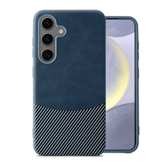 Modern Hybrid PU Leather With Checks Design Back Case For Samsung S24 5G with Sophisticated Style