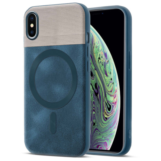 Smooth PU Leather Back Cover for Apple iPhone XS , MagSafe Support & Soft Fabric Inside