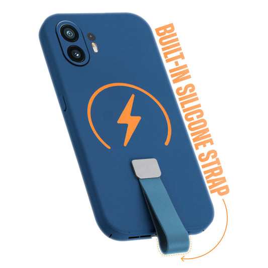 Compact and Stylish Silicon Finish Hard Cover For Nothing Phone 2 with Integrated Grip Strap & MagSafe Charging Support