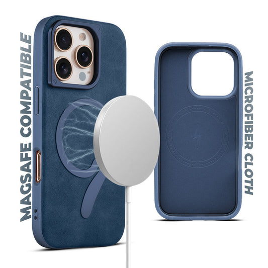 Prime Leather Wireless Charging Compatible Case for Apple iPhone 16 Pro