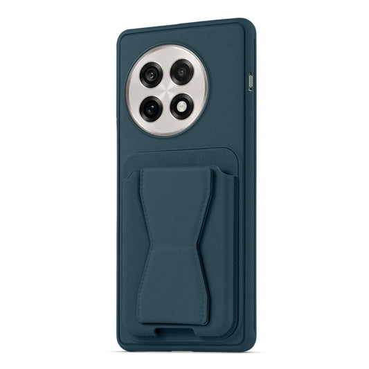 All in One Premium Leather Back Cover for Oneplus 13R 5G with Card Slot & Foldable Grip Holder