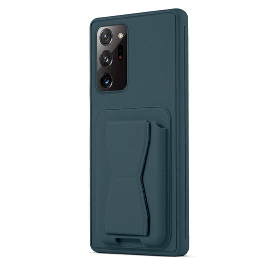 All in One Premium Leather Back Cover for Samsung Note 20 Ultra 5G with Card Slot & Foldable Grip Holder