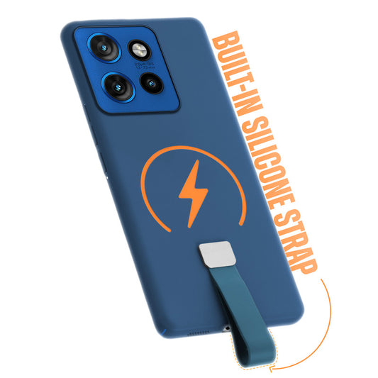 Compact and Stylish Silicon Finish Hard Cover For Motorola Moto Edge 50 Neo 5G with Integrated Grip Strap & MagSafe Charging Support