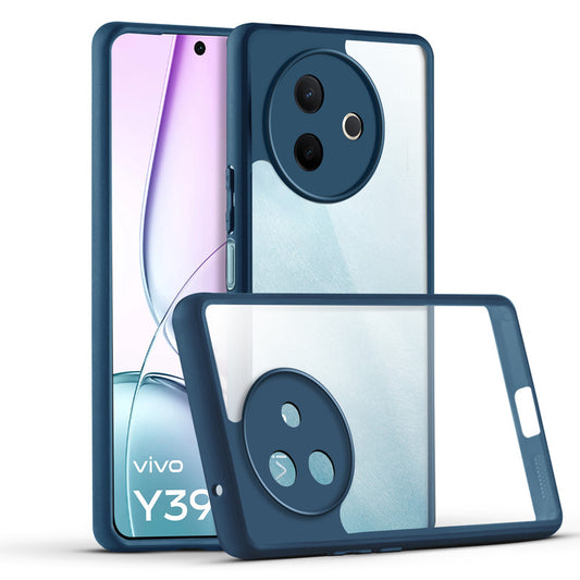 Premium Silicon Coloured Soft Framed Case with Clear Back Cover For Vivo Y39 5G