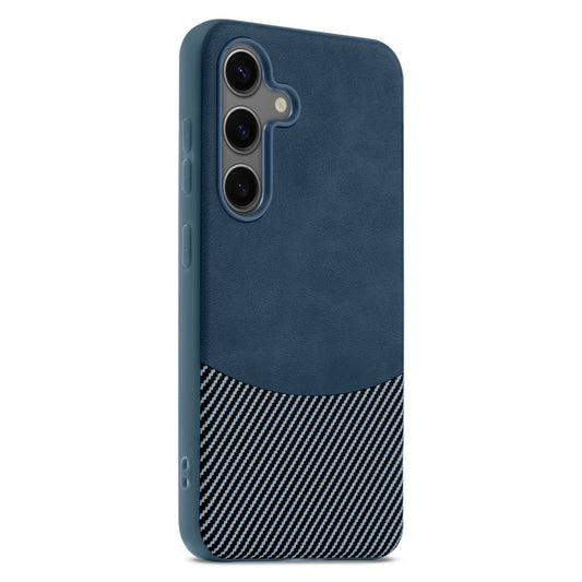 Modern Hybrid PU Leather With Checks Design Back Case For Samsung S24 FE 5G with Sophisticated Style
