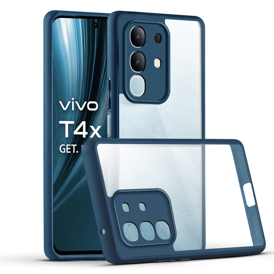 Colored Soft Frame Clear Back Case For Vivo T4x 5G