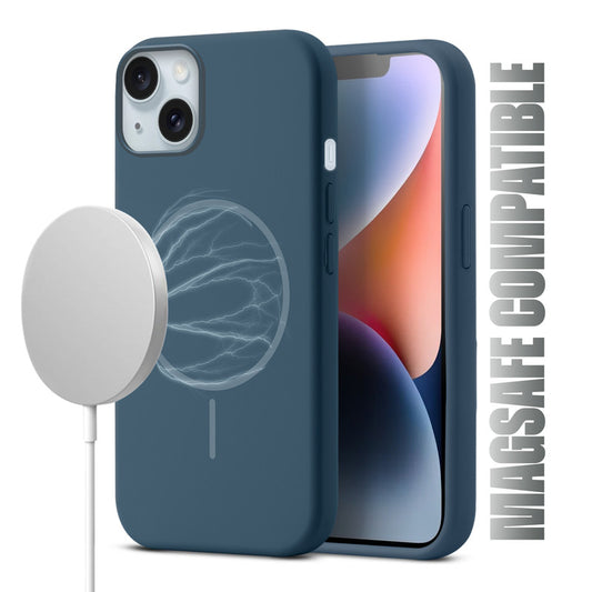 Liquid Silicon With Microfiber Lining Back Case For Apple iPhone 14 (MagSafe Compatible)