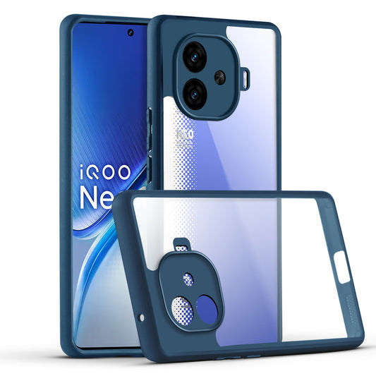 Premium Silicon Coloured Soft Framed Case with Clear Back Cover For iQOO Neo 10R 5G